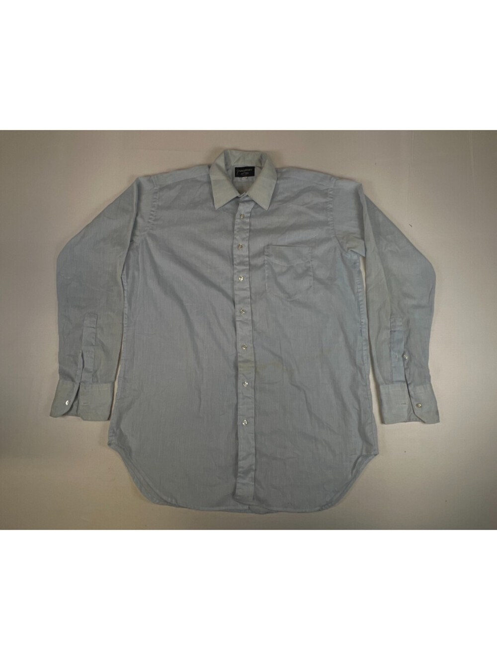 Vintage Givenchy for Aetna Men 16.5-36 Blue Long Sleeve Dress Shirt Button Down